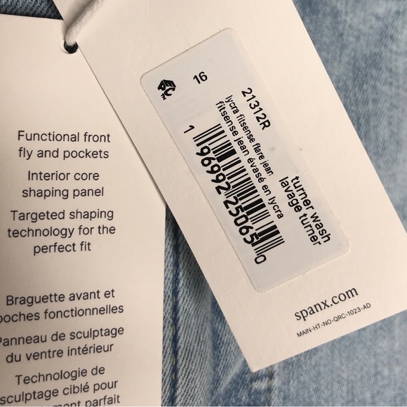 NWT Women's 16 SPANX Lycra Fitsense Flare Jean Turner Wash Denim Jeans High Rise - Picture 5 of 11